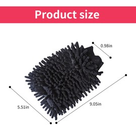 Luminuti 1 Pack 2 Black Car Wash Mitt Microfiber, Deluxe Scratch Free Microfiber Wash Mitt,9 Inches X 5.5 Inches Car Washing Care Cleaning Kit.