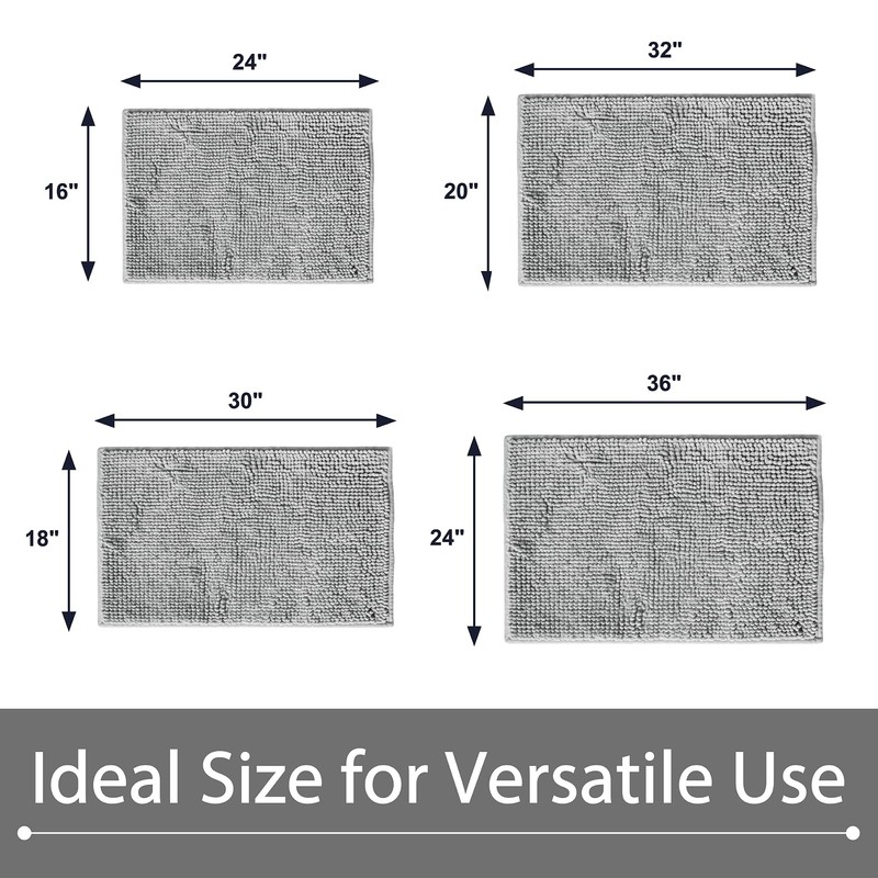 LWYYQB Chenille Bathroom Rugs Mats Carpet 30”x18”,Super Soft Absorbent Quick