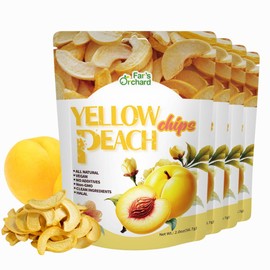 Far's Orchard Yellow  Peach  Chips – 4 Pack (2 oz Resealable Bags), Crunchy Dried Fruit Snack, Vegan, Non GMO, No Additives