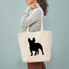CafePress French Bulldog Silhouette Tote Bag Reusable Natural Beige Canvas