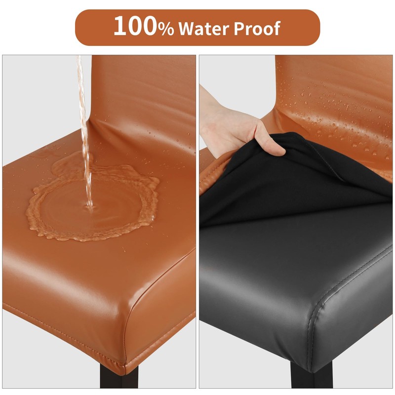 YISUN Bar Stool Covers, Stretch Waterproof PU Bar Stool Slipcover