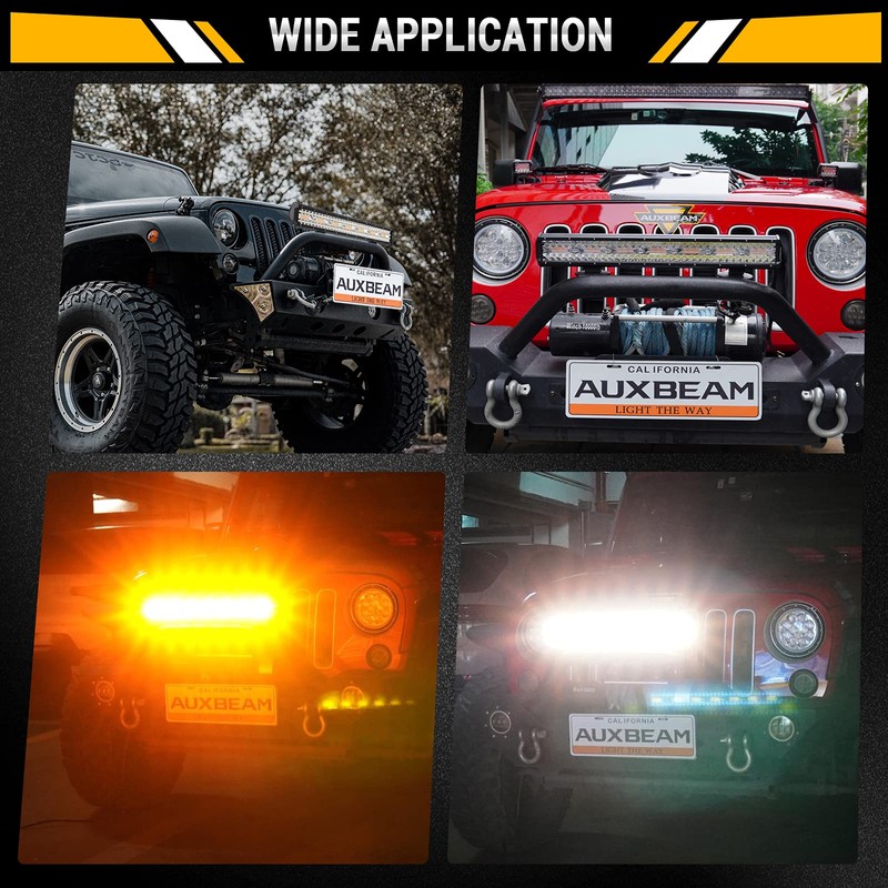 Auxbeam 20 Inch LED Light Bar 420W 6 Modes Amber