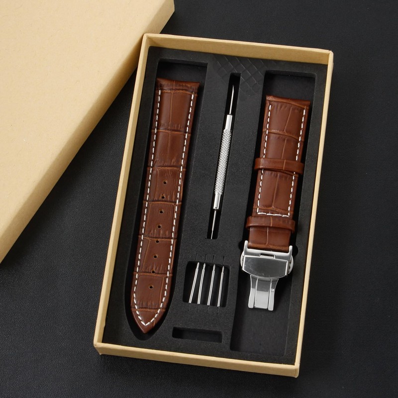Breathable Leather Strap, Soft Touch Men's Strap Accessories - 22mm