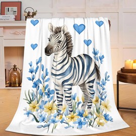 Linda manta de cebra suave y acogedora manta de felpa de cebra, súper cálida de animales de pastizales, manta de forro polar, decoración de ropa de cama, regalos de cebra, para niños, niñas, mujeres,