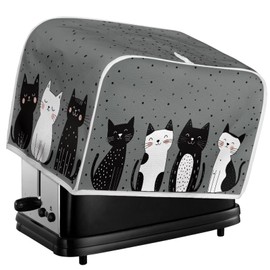 Rerteryuro Cat Toaster Cover 2 Slice Dust-proof Small Appliance Covers for Kitchen Counter Decoration Toaster Covers Accessories Protection