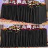 PARTISKY Black Polyester Rectangle Table Skirt, 6ft x 72in, Wrinkle