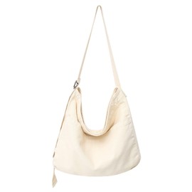 X SIM FITNESSX Unisex Shoulder Bag Canvas Bag Oxford Shoulder Bag Women's Shopper Bag Fashion Fabric Bag for Everyday / Office / School / Travel, cream, Retro