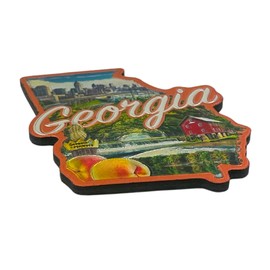 Premium Georgia State Magnet, Collectible Souvenir Accessory for Fride, Whiteboard and More, Approximately 2 Inches