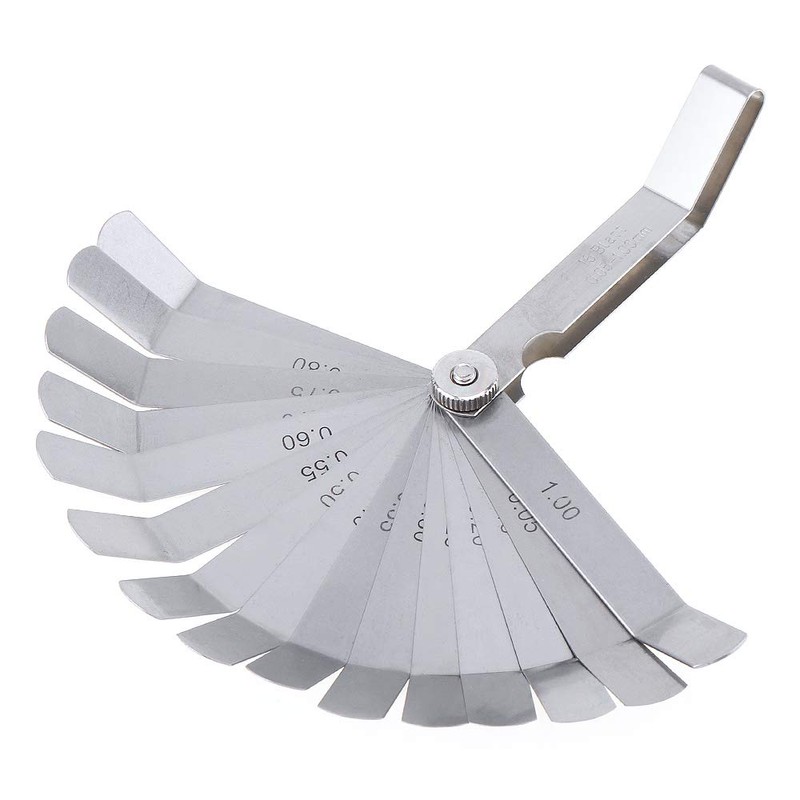 OriGlam Offset Feeler Gauge Set with 16 Blades, Standard Metric