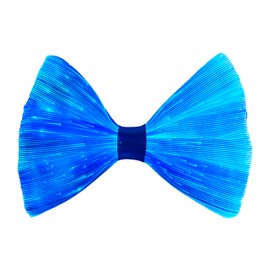 Pajarita con luz LED inalámbrica para adultos, hombres, mujeres y niños grandes, tela de fibra óptica luminosa que brilla en la oscuridad para fiestas, Tela azul, Normal