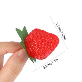 Yoodelife Artificial Red Strawberries, Realistic Lifelike Faux Fruit Strawberry Plastic Strawberries for Home Kitchen Festival Party Decor Photography Prop, Pack of 12