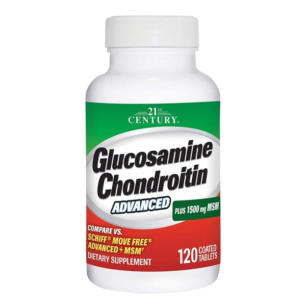 21st Century Glucosamine Chondroitin Advanced Plus MSM Tablets - 120 ct, Pack of 4