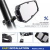 DYSO 2PCS UTV Side Rear View Mirrors w/ Light for