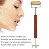 Face Massage Roller Copper Wooden Handle Promote Blood Circulation Double