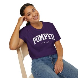 CUSTOMI Pompeii Italy Adult Unisex Soft T-Shirt, Purple, 4XL