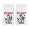 Peryiter Funny Cat Kitchen Towels Set of 2 Kitty Biscuits