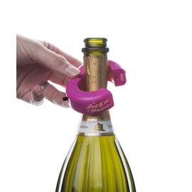 Boxer Gifts Just One Musical Bottle Collar | Serenade Your Top Ups to The Tune of ‘O Sole Mio’ | Novelty Prosecco Gift for Birthday, Christmas, Secret Santa or Mother’s Day, Pink
