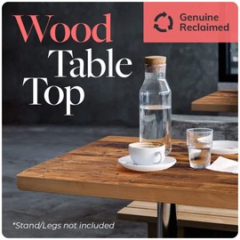 HEIRLOUM Reclaimed Wood Table Top - Rustic Recycled Wooden Piece Perfect for Signs, Counters, Kitchens, Dining and Coffee Table Tops (Straight Plank Table Top, 24" x 30")