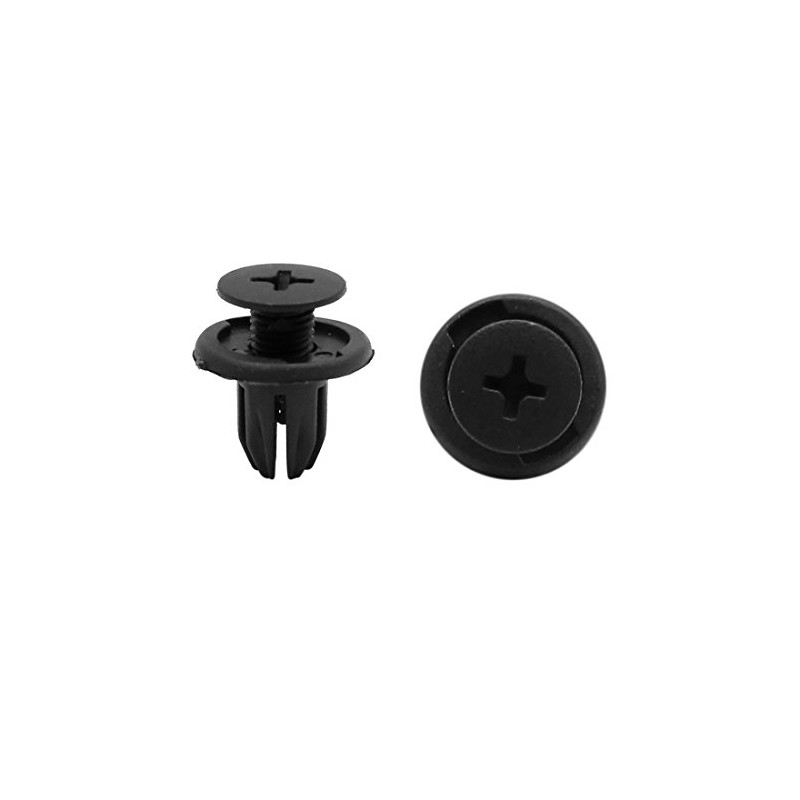 sourcing map 100 Pieces Car Plastic Rivets Black Boot Door