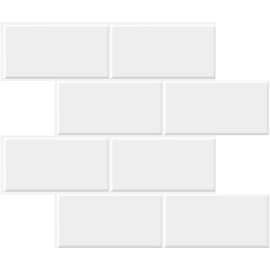 STICKGOO 10-Sheet Thicker Design Peel and Stick Subway Tile, Stick on Tiles Backsplash for Kitchen & Bathroom in White