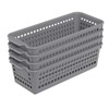 Ramddy Slim Plastic Storage Baskets, Gray Small Shelf Baskets, 4
