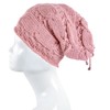 Lilax Cable Knit Slouchy Chunky - Gorro de invierno, Rosado,