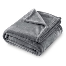 SOCHOW Flannel Fleece Blanket King Size, All Season Lightweight Super Soft Cozy Blanket for Bed or Couch, Grey(90inch X108'')