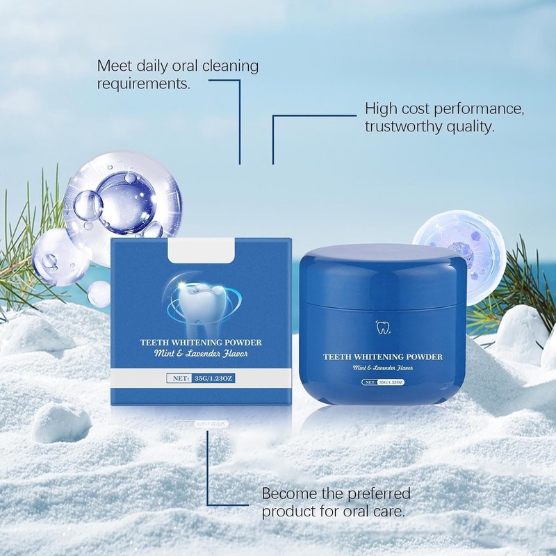 Purely White Deluxe Teeth Powder, Teeth Whitening Powder, Mint (1PC)