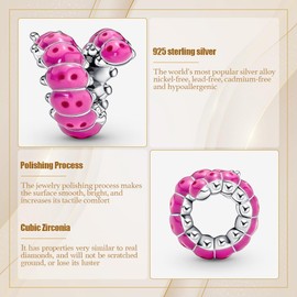 Coelho DIY Bead Charms for Bracelets, Mother's Day Beads, Birthday Gift for Women - Sterling Silver, Silver