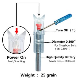 XHYCKJ 6PCS Lighted Nocks for Crossbow Bolts with 0.297" to 0.302"/7.62mm Diameter,Screwdriver Included (Red)