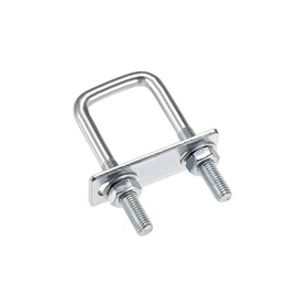 TA-VIGOR 4 sets M8 Square U-Bolts, 25mm Inner Width 70mm Length Steel U-Bolts with Nut, Plate, Washer for Attaching Piping Conduit Cable Tube Brackets Boat Trailer