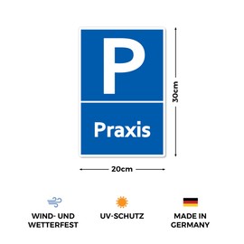 Strobo Praxis Sign, 20 x 30 cm, Made From Sturdy PVC Hard Foam Board, 3 Mm, Parking Space For The Office Only Sign With UV Protection