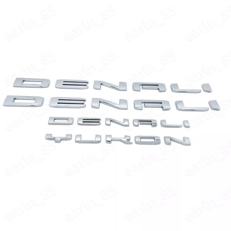 GMC Door Rear DENALI Yukon Emblem Letters Chrome For GMC
