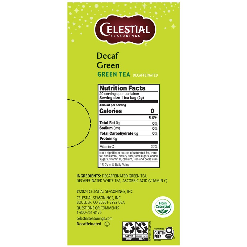 Celestial Seasonings Decaf Green Tea Bags 20 Tea Bags
