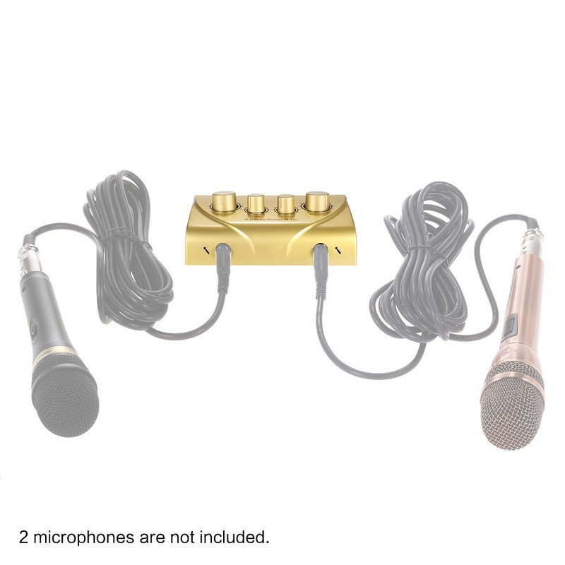Karaoke Sound Mixer Dual Mic Inputs With Cable