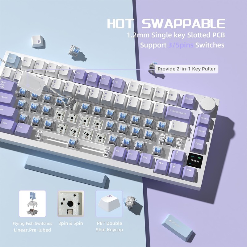 Attack Shark ajazz AK820 Pro Wireless Mechanical Gaming Keyboard Hot