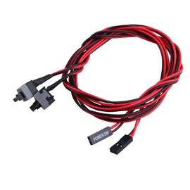 Jopto 2PCS ATX PC Computer Motherboard Switch On Off Reset Power Cable Case Power Supply Reset Switch Cable Desktop Computer Host Switch Cable Power Button Connection Jumper Red and Black 80cm