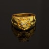 Gold Lion Head Ring for Men, Norse Viking Lion Ring