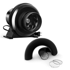 iPower 4 Inch 230 CFM Inline Duct Ventilation Fan with 8 Feet Ducting, HVAC for Grow Tent Ventilation, Upgrade