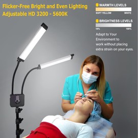 Lash Lamp for Eyelash Extensions, CENOZ 5800LM Esthetician Light for Lash Extensions with Tripod Stand and Phone Holder, Floor Lamp, Lash Light for Makeup, Tattoo, Photography, Selfie, Video Recording