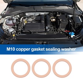 eMagTech 60pcs Copper Gaskets Flat Washers Inner Diameter 10mm Outer Diameter 14mm Thickness 1.5mm for Motorcycles Bicycles Automobile