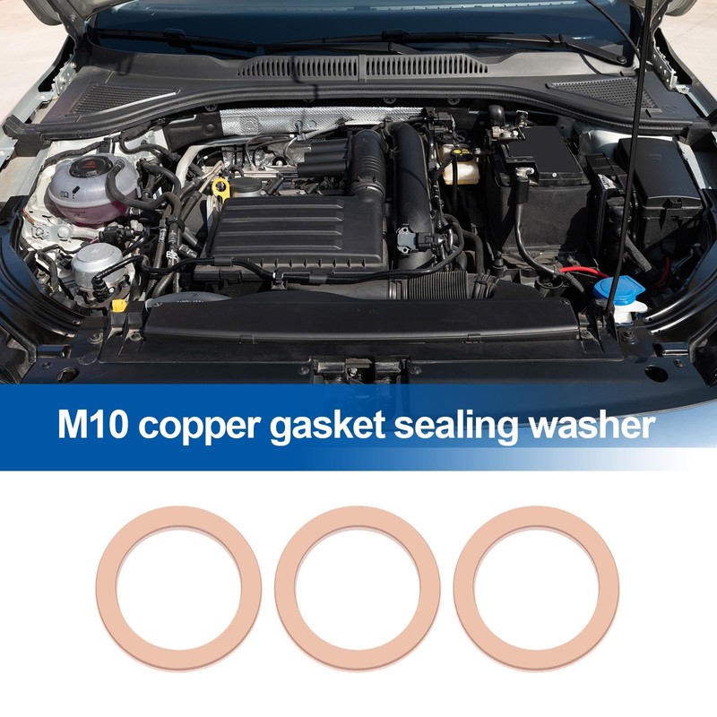 eMagTech 60pcs Copper Gaskets Flat Washers Inner Diameter 10mm Outer