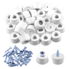 Keadic 62Pcs Non-slip Rubber Feet for Cutting Board, 21 * 15 * 12MM White Furniture Slider Glide Pad Floor Protector with Built-in Gasket and Screws for Wooden Furniture Chair Tables Sofa