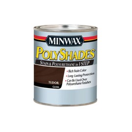 Minwax 61460444 PolyShades - Stain & Polyurethane in 1 Step, quart, Tudor, Gloss