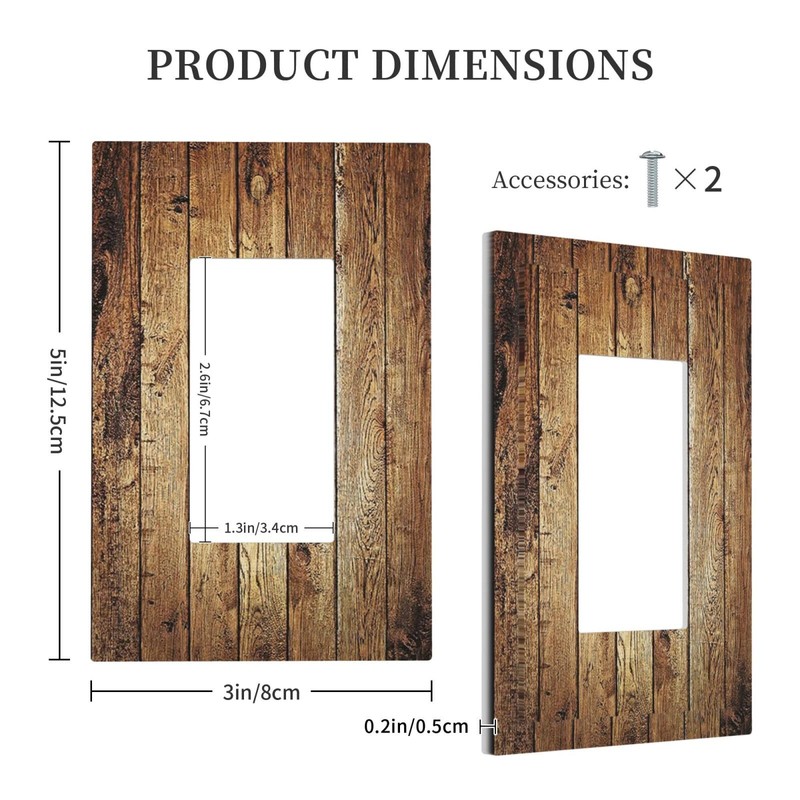 Rustic Brown Wood Natural Wooden Decorative Outlet Covers 1 Gang