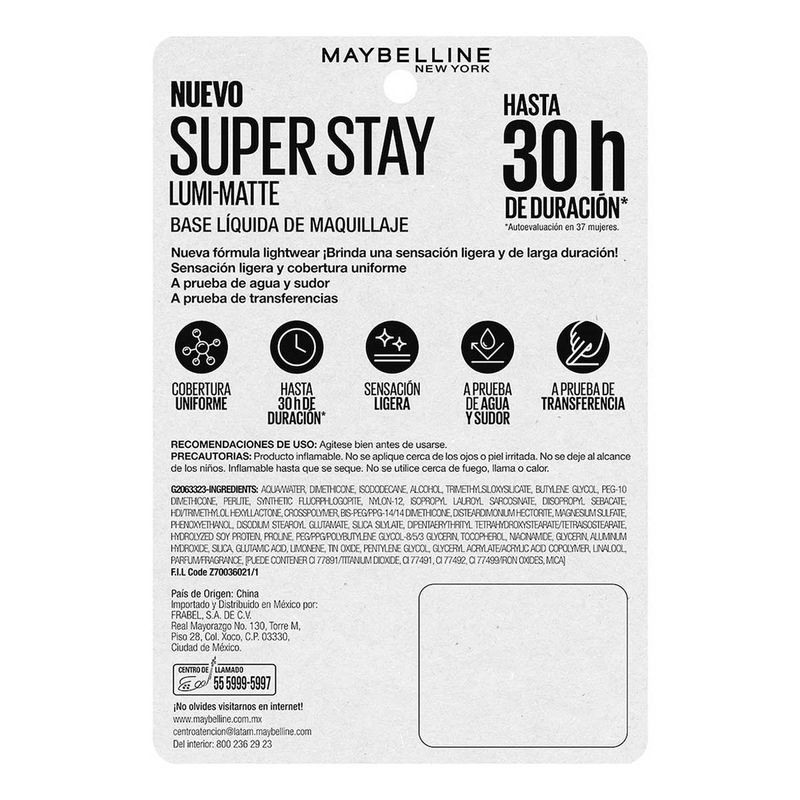 Base Maquillaje Maybelline tono 340 35ml