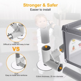 Voovc Premium Baby Playpen with Mat, 71x60 Inches Extra Large Playpen for Babies and Toddlers, Indoor & Outdoor Activity Center, Safety Baby Play Pen with Gate Prints