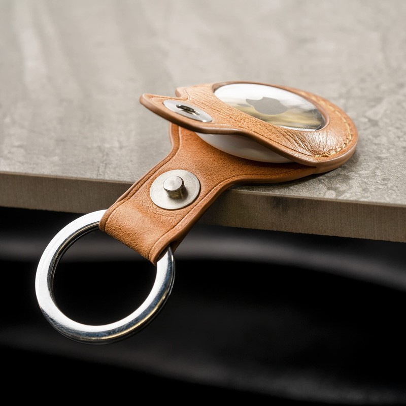 TORRO Llavero AirTag - Funda AirTag de cuero genuino con