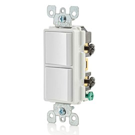 Leviton 15 Amp, 120/277 Volt, Decora Single-Pole, AC Combination Switch, Commercial Grade, Grounding, 5634-W, White