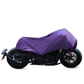 X AUTOHAUX Motorcycle Cover Lightweight Half Cover Outdoor Waterproof Rain Dust Protector Purple M Size for Most Full Dress Touring Cruiser